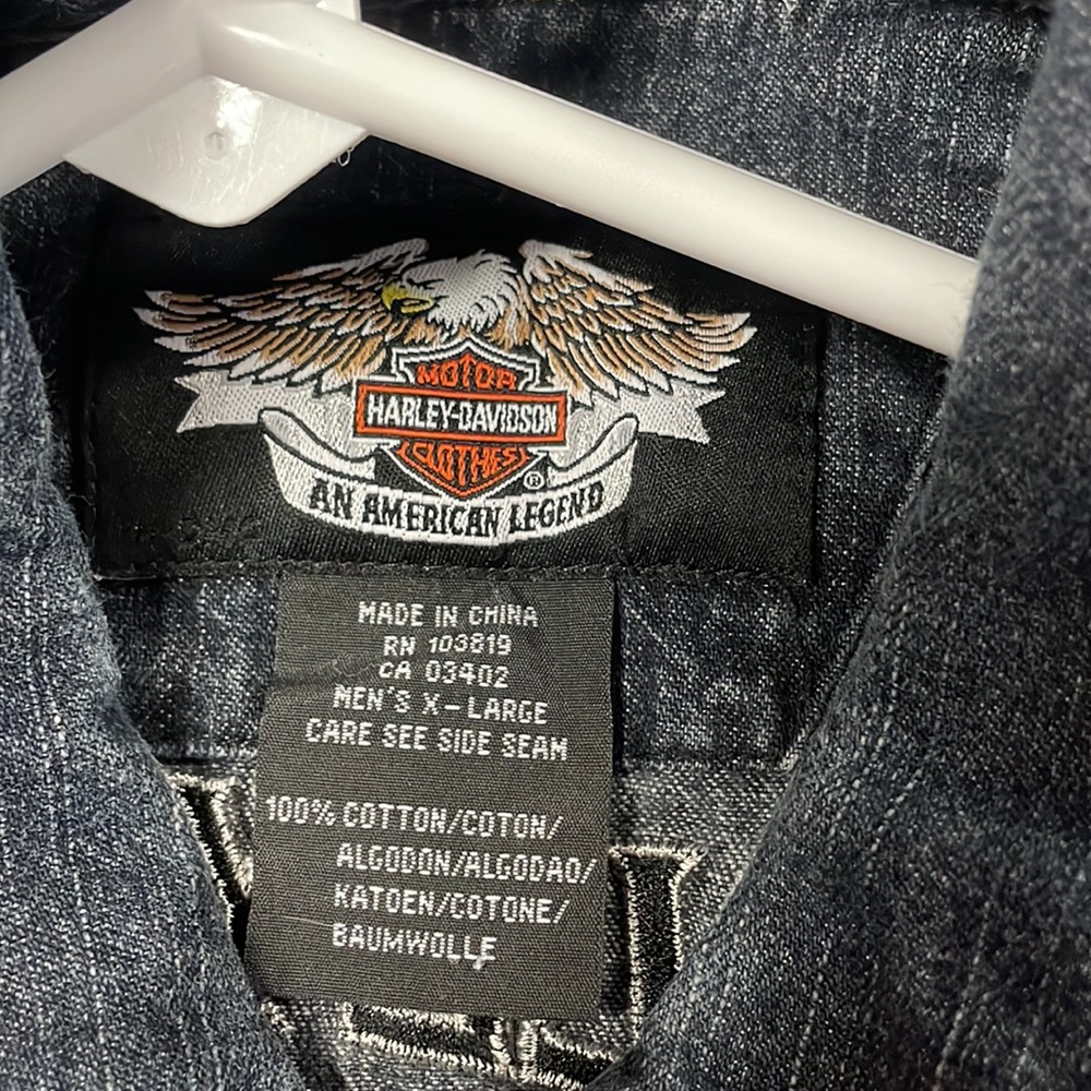 Harley Davidson Jean Sleeveless Men's Vest - Picture 4 of 7